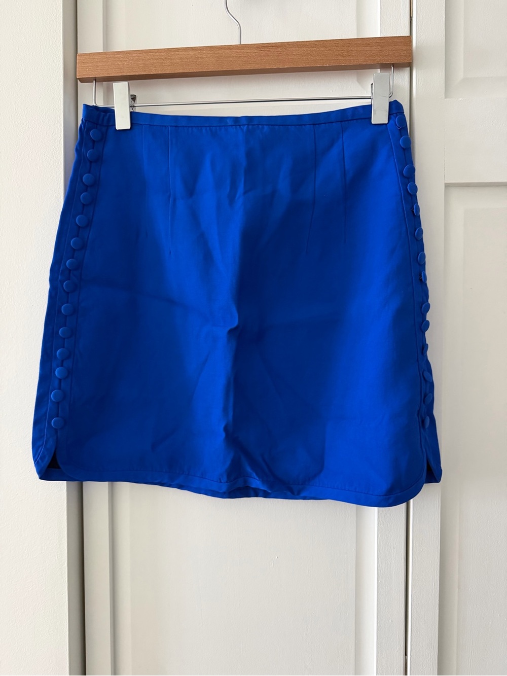 Zara Royal Blue Button-Trim High-Waisted Mini Skirt - Size S